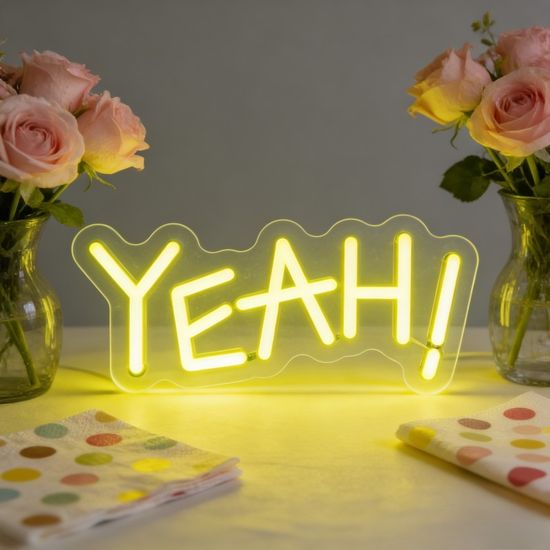Outdoor Lighting Quotes - YEAH Neon Sign LED Light Funny