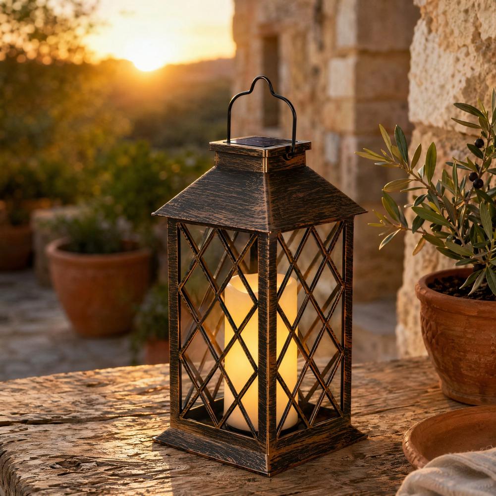 Outdoor Lighting And Decor - Retro Solar Lantern, Outdoor Solar Candle