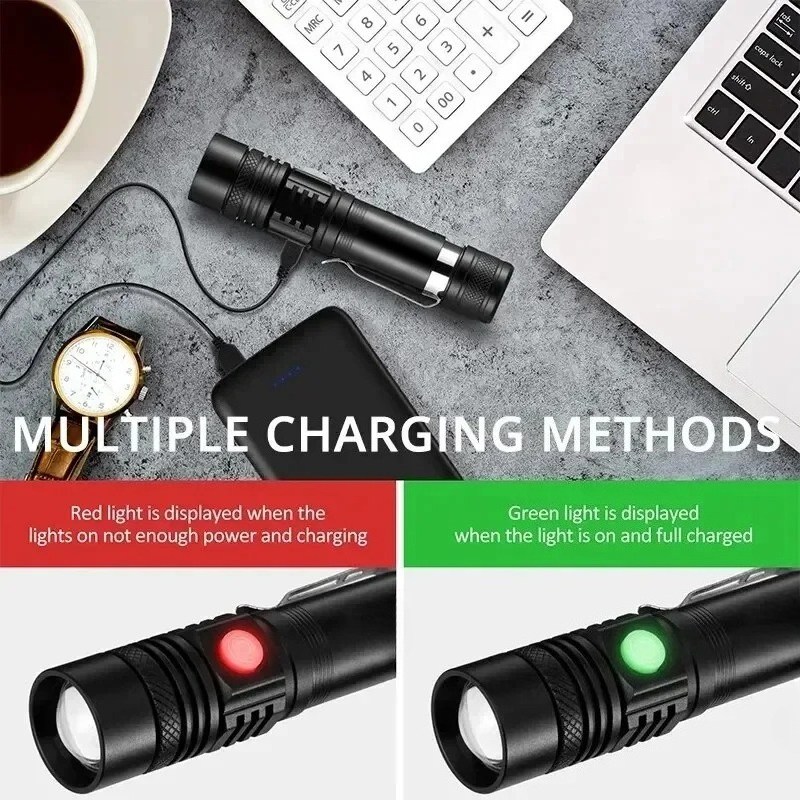 Rechargeable T6 Handheld Flash - Outdoor Lighting Beacon recension och pris