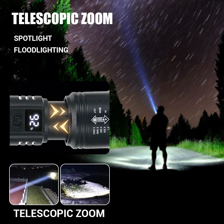 9900LM Powerful LED Flashlight - Outdoor Lighting Battery Operated recension och pris