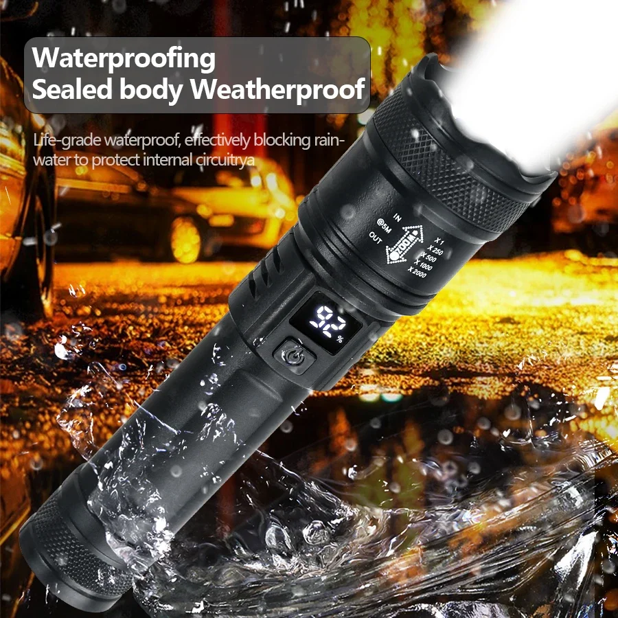 9900LM Powerful LED Flashlight - Outdoor Lighting Battery Operated recension och pris
