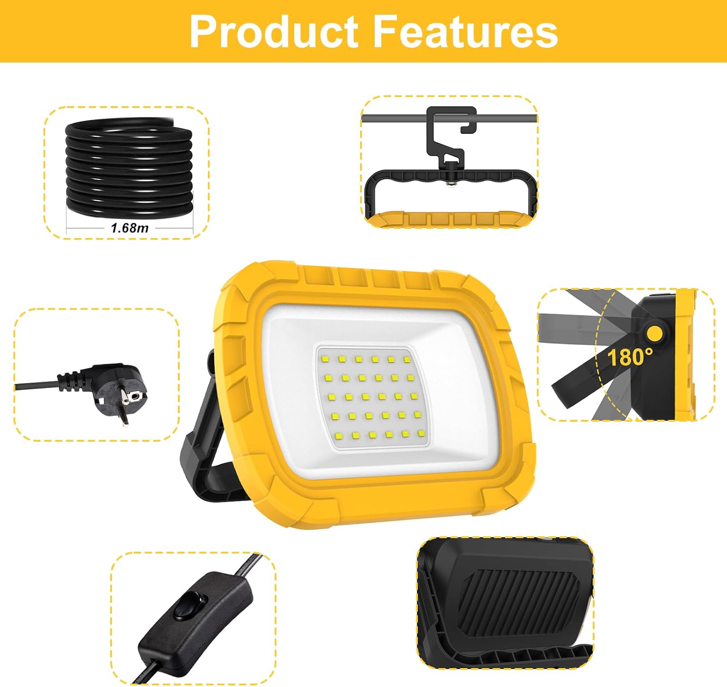 Portable 30LEDs Spotlight Outd - Outdoor Lighting Not Working recension och pris