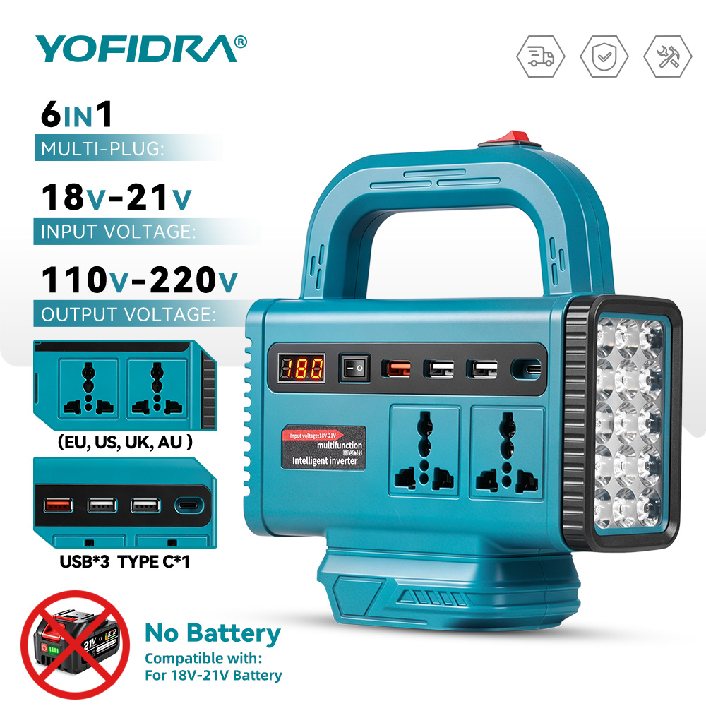 YOFIDRA 220V Portable Power In - Outdoor Lighting Battery Operated recension och pris