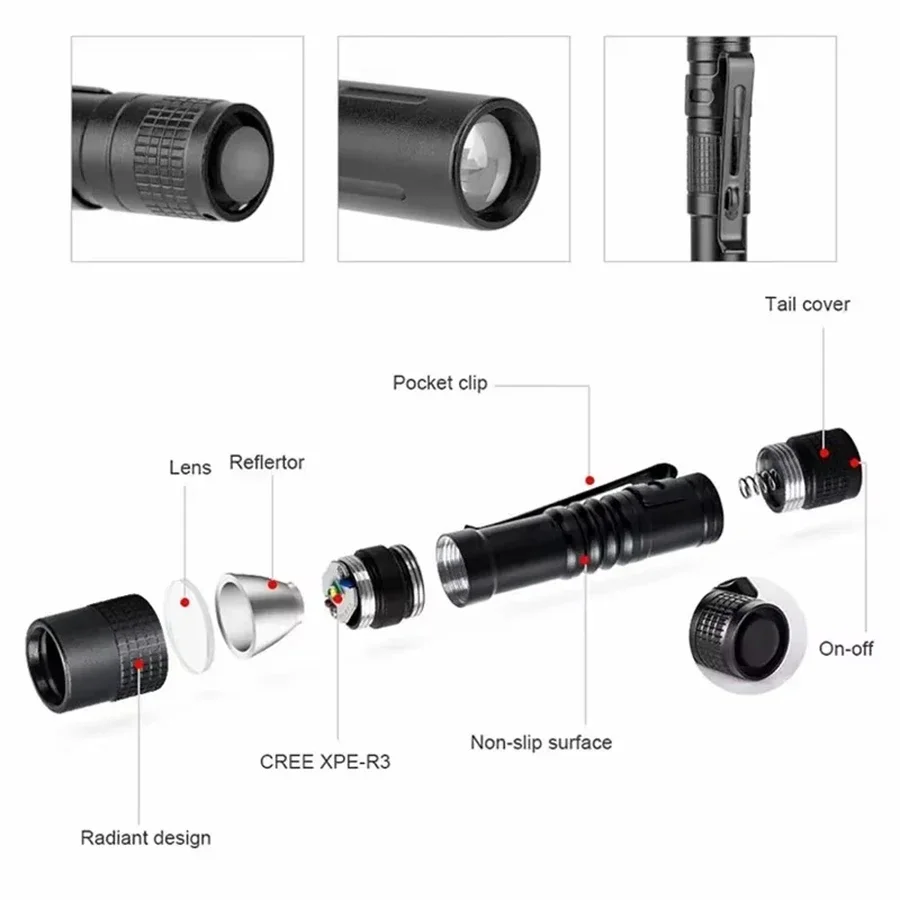 1-4PCS Mini Portable LED Pen L - Outdoor Lighting Beacon recension och pris