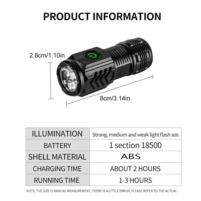 Mini 3LED Flashlight With Pen  - Outdoor Lighting Beacon recension och pris