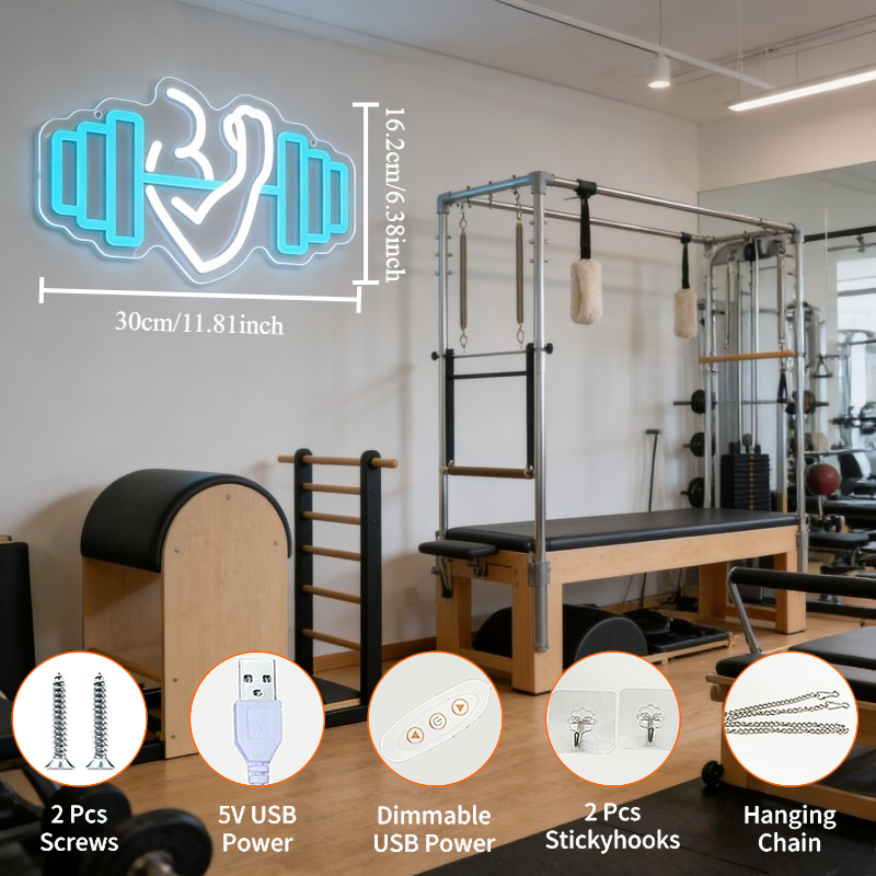 Bicep Dumbbell Neon Sign LED W - Outdoor Lighting Quotes recension och pris