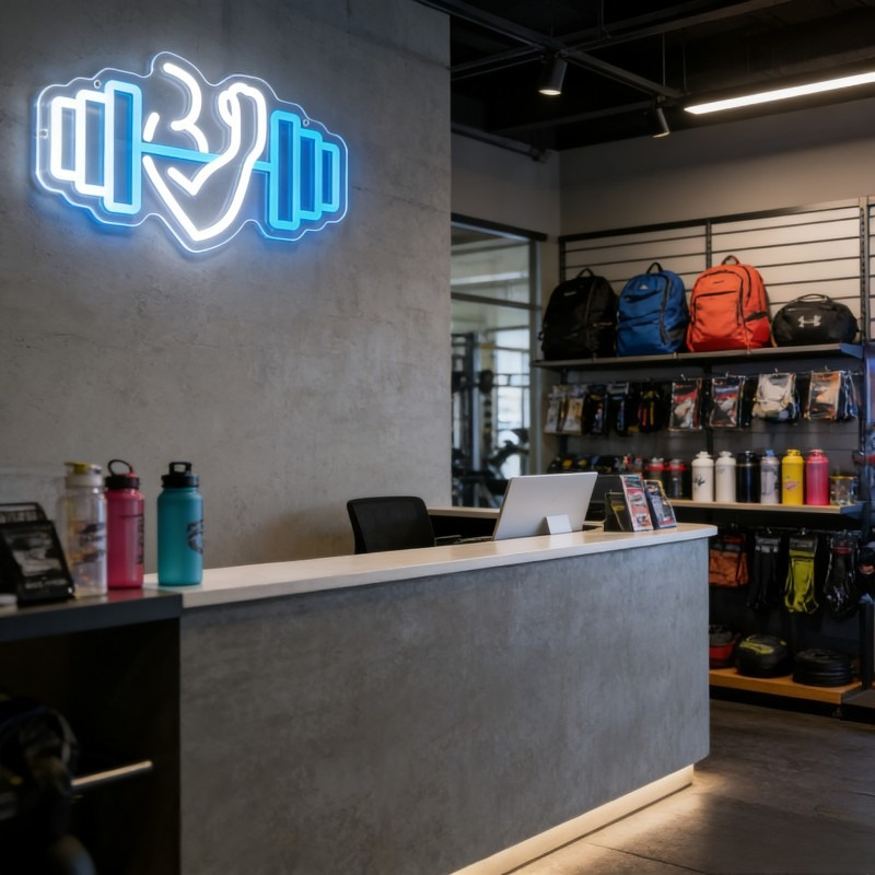 Bicep Dumbbell Neon Sign LED W - Outdoor Lighting Quotes recension och pris