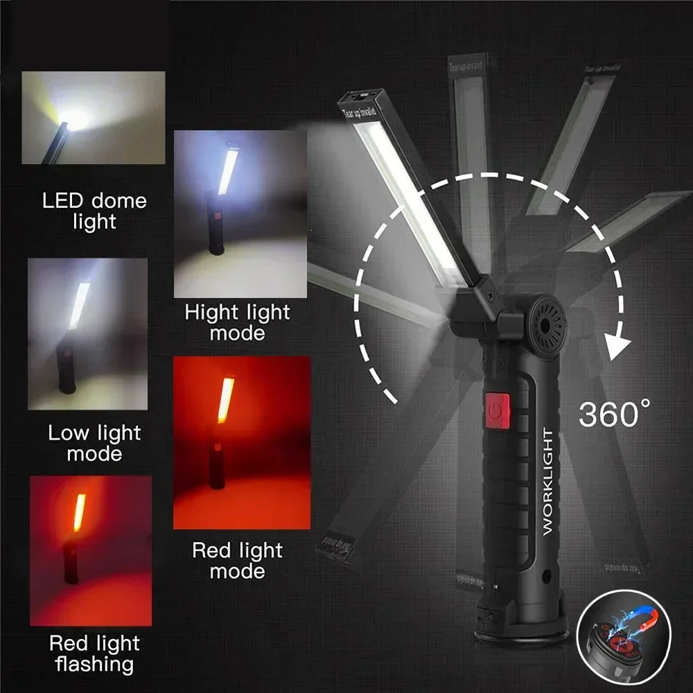 LED COB Flashlight USB Recharg - Outdoor Lighting Beacon recension och pris